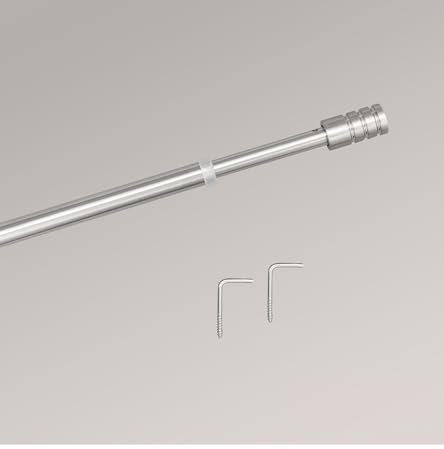 LYSEL® Vitragenstange Zylinder Edelstahl-Optik, Länge: 60-85cm
