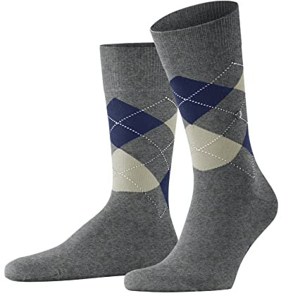 Burlington Herren Socken King M So Baumwolle gemustert 1 Paar, Grau Light Grey Melange 3393, 40-46
