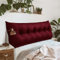Johnear Rückenkissen für Sofa Rückenlehne Bett Lesekissen, Samt Bücherkissen Großes Lendenkissen Kopfteil Bett Kopfkissen Wandkissen Beinkissen (Rotwein，180x8x50cm)