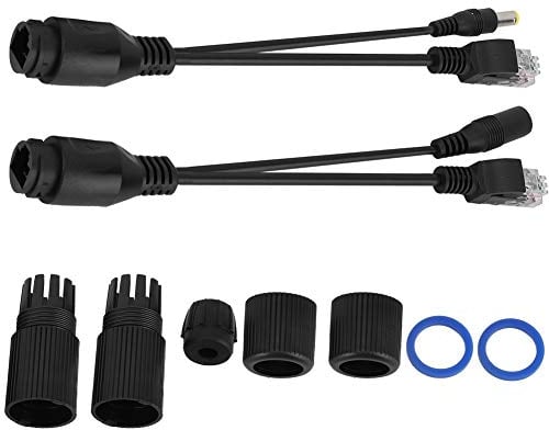 Kit de Répartiteur POE Injecteur Sur Ethernet Adaptateur D'alimentation Connecteur Câble Passif 12 V 2 Paires le Noir Câbles D'entrée D'Injecteur pour CamérRa Sécurité IP Point D'accès Sans Fil