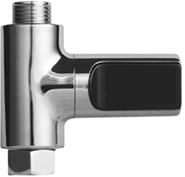 Gokelomg Termómetro de ducha pantalla LED, flujo de agua, corriente autogenerante, medidor de temperatura de ducha para el cuidado