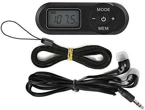 Nicoone Mini Receptor de Radio FM portátil, DSP portátil de 1,1 Pulgadas LCD Digital FM Radio Reproductor de música con Auricular, Negro