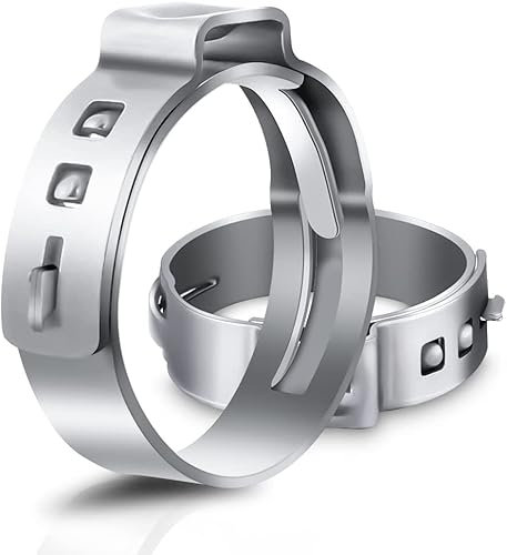 40Pcs 22.4mm-25.6mm Single Ear Hose Clamps 304 Stainless Steel PEX Cinch Clamps Stepless Cinch Crimp Rings Pinch Clamps for Pipe Fitting Connections