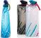 Voarge 3 Stück Faltbare Trinkflasche 700ml Wasserflaschen Zusammenklappbare, Flexible Wiederverwendbare Wasserflasche, zum Wandern, Abenteuer, Reisen