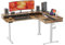 FEZIBO DREI Motoren Schreibtisch Höhenverstellbar Elektrisch mit 3 obere Schublade, L Form Stehpult, Links und rechts austauschbar, 160 x 120 cm eckschreibtisch, Weiß Rahmen/Braun Tischplatte