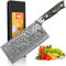 Mannaia Cinese Damasco - Coltello da Cucina Premium Coltello Damasco i Lama Extra Affilata da 17,6 cm Composta da 67 Strati di Acciaio Damasco VG-10 i Coltello da Carne Damasco, Confezione Regalo