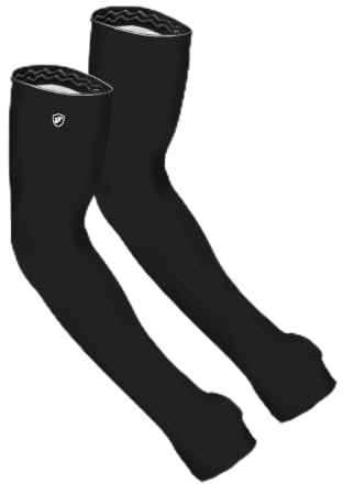 FARMER'S DEFENSE Ärmel | UV-Kühlhülsen | Anti-Kratz-Sonnenschutz Armstulpen für Gartenarbeit Ernten im Freien, Schwarz, large/X-Large