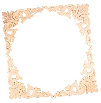 Homoyoyo 4stücke Teiliges Holzapplikationen Unbemalte Schnitzereien Für Möbel Europäischer Stil Zur Dekoration Von Türen Schränken Und Wänden Aus Hochwertigem Gummiholz Gefertigt