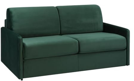 Vente-unique - Schlafsofa 4 Calife - Samt - tannengrün