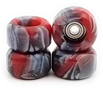 SPITBOARDS Fingerboard Swirl Wheels Polyurethane CNC Lathed Bearing Wheels - Red Swirl