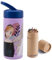OM SUPPLIES Bouteille d'eau réutilisable avec poignée intégrée pour un transport facile à l'école, le déjeuner des enfants, 410 ml (La Reine des neiges)