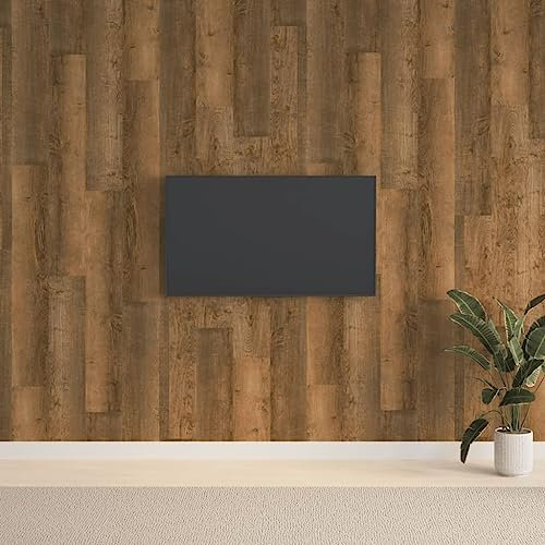 ZEYUAN Paneles de Pared con Aspecto de Madera PVC marrón 2,06 m Paneles Decorativos para Pared, Revestimiento De Paredes, Murales Decorativos Pared, Decoracion Cocina 351815