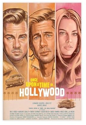 NEDOES Once Upon A Time in Hollywood Minimalistisches Filmposter Leinwand Poster Wandkunst Dekor Druck Bild Gemälde für Wohnzimmer Schlafzimmer Dekoration ungerahmt 20 x 30 cm