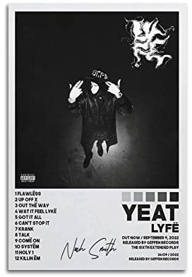 xze Yeat Poster, dekoratives Leinwandposter, ästhetischer Posterdruck, Wandkunst, Dekorposter, 30 x 45 cm, ungerahmter Stil