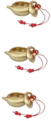 Abaodam 3pcs Brass teapot Brass Crafts Porcelain Ginger jar Ornaments Mini teapot Ornament Christmas teapot Tea Cup Ornaments lamp Charm Mini Tea pots Tiny teapot Miniature Necklace Mother