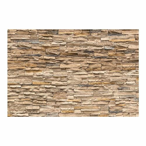 Bilderwelten Fototapete Steinoptik 190cm x 288cm Modern Stein-Wand Steintapete Beige Vliestapete Tapete Wanddeko Ideen Wohnzimmer Schlafzimmer Küche