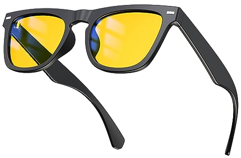 Goiteia 65% Blaulicht-Blockierungsbrille mit Gelbfarbenem Farbton zur Minimierung von Bildschirmfarbverzerrungen, geeignet für Bildschirme, Spiele, Fernseher und Mobiltelefone