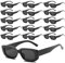 16 Stücke Vintage Rechteckige Sonnenbrille für Damen und Herren,Mode Sonnenbrille,Party Sonnenbrillen,Retro Brille mit UV Schutz Sunglasses, Brille Schwarz Sonnenbrillen für Outdoor Reise Fahren