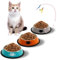 Katzennapf 3er Set + Katzenspielzeug, Futternapf Katze, Edelstahl-katzennäpfe,Katzenschüssel, Fressnapf Katze, Wasser Fütterung Schüssel, für Katzen und kleine Hundetiere (Orange + Silber + Blau)