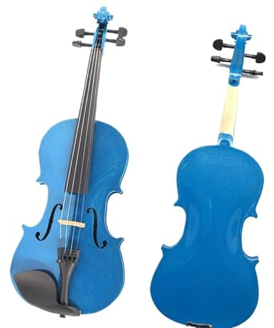 geige anfänger Blaues Violin-Studentenklavier Aus Lindenholz, Geeignet Für Die Größen 4/4-1/16 (Color : 1/16)