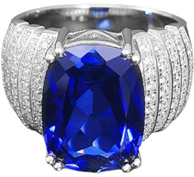 Gu Feng Imitation Aquamarin Ring Edelstein Herren Vollkristall Zirkon Ring