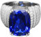 Gu Feng Imitation Aquamarin Ring Edelstein Herren Vollkristall Zirkon Ring
