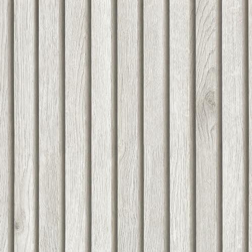 VaryPaper Holzpaneele Selbstklebend Tapete Hellgrau 40cmx200cm Holztapete Vintage Folie Holzoptik Selbstklebend Klebefolie Möbel Holzoptik Wandtapete Wohnzimmer Schlafzimmer Schrankfolie