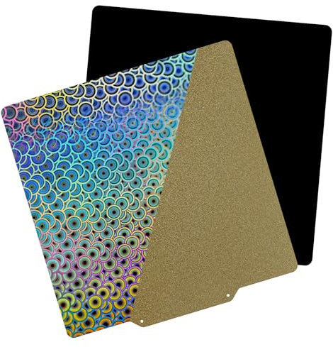 TIOPY Caleidoscopio PEY + Placa de impresión PEI texturizada, 220 x 220 mm, Holographic placa de cama térmica flexible para Artillery Genius/Pro/MK2/MK2A/Anet A8/Anet A6