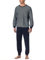 Schiesser Herren Schlafanzug lang mit Bündchen-Nightwear Set Pyjamaset, Nachtblau_182196, 64