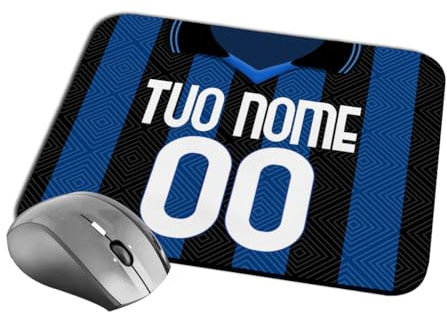 quickgadget Idea Regalo Tappetino Mouse Pad per Tifoso Atalanta - Personalizzato con Nome e Numero - Perfetto per Ufficio e Gaming