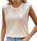 Naimo Damen Glitzer Pailletten Top Ärmellos Rundhals Tank Top Weste Elegant Sparkle Bluse Party Cocktail Oberteile