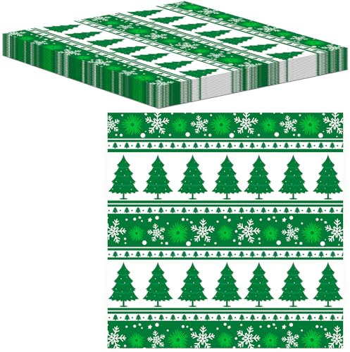 MORAINJAY 100 Blätter Backpapier, Wachspapier, käsepapier, Deli Papierblätter, Butterbrotpapie, BurgerPommes, Umweltfreundliches Lebensmittel Einpackpapier weihnachten (30x30 cm)