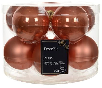 Weihnachtskugeln Glas 6cm x 10 Stück - matt & glänzend - Christbaumkugeln Weihnachtsbaumkugeln für Weihnachten - Christbaumschmuck & Weihnachtsbaumschmuck - Kürbis