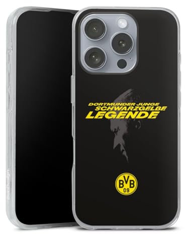 Silikon Hülle kompatibel mit Apple iPhone 16 Pro Case transparent Handyhülle Marco Reus Borussia Dortmund BVB