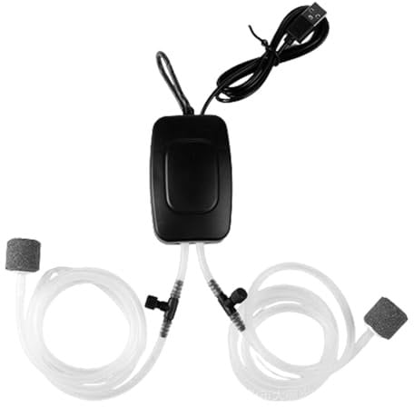 Buerfu Air Pump for Aquarium - Rechargeable Low Noise Fish Tank Aerator | Portable Small Fish Tank Pump