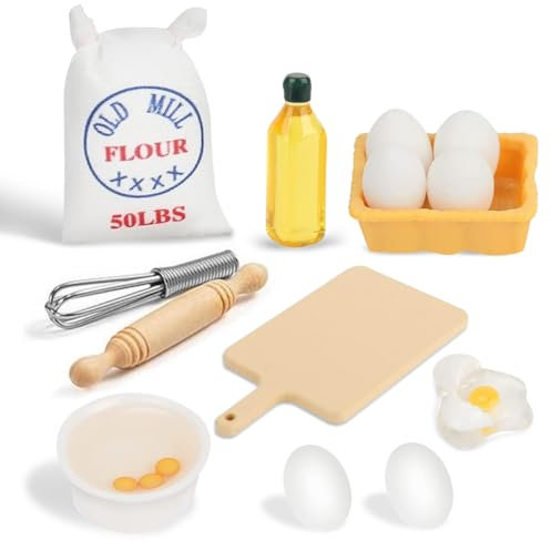 Wichtel Zubehör, Miniatur Wichtel Zubehör Weihnachten, Küche Möbel Backen Zubehör, Miniatur Wichtel Zubehör Backen Set, Wichtelzubehör Puppenhaus Zubehör für Wichteltür Weihnachten Deko