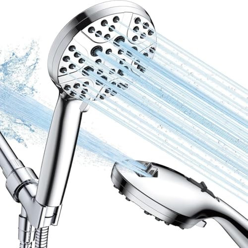 Alcachofa de Ducha -Alta Presion-, Cabezal de Ducha -Antical Autolimpiante- con Tecnología Antibacteriana, 8 Modos de Pulverización, 2 Potentes Modos de Chorros para Limpiar Baños, Ahorro de Agua.