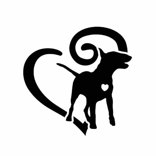 JIFENLI Autoaufkleber 15CM * 15CM Bullterrier Liebe Haustier Tier Dekoration Vinyl Auto Aufkleber Schwarz/Silber