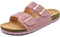 ONCAI Ciabatte Donna Estive Sandali Sughero Plantare Dobbia Fibbia Moda Sandali Antiscivolo Gomma Suole Pantofole Rosa 36