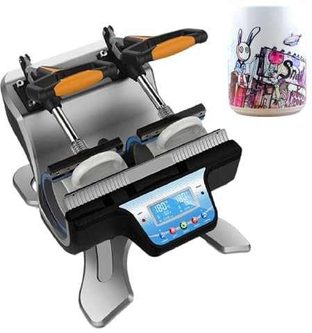 XEEAOFE MáQuina De Transferencia De Calor AutomáTica para Tazas, con DiseñO De Doble EstacióN, Prensa para Tazas De 11 A 17 Oz para MáQuina De Prensado De Calor para Tazas por SublimacióN,220V