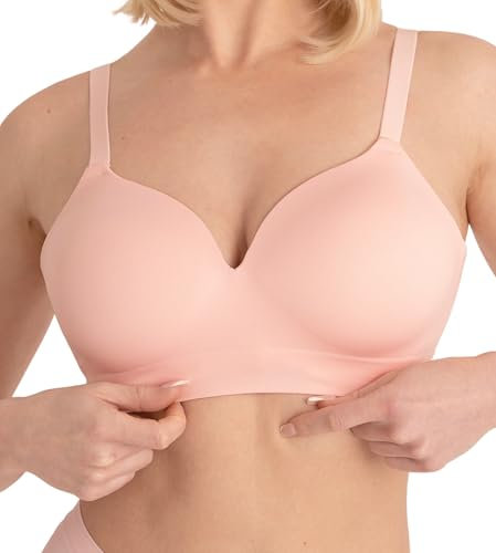 Conturve Bras for Women - Bralettes for Women with Support - Ultimate Comfort Wireless Support Bra Blush Pink - XL