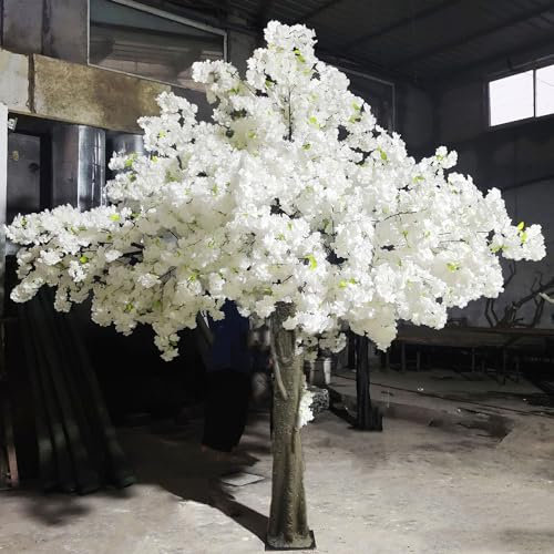 Albero Di Fiori Artificiali Di Fiori Di Ciliegio - Piante Di Fiori Di Seta Bianchi Realistici - Albero Di Simulazione Per Il Centro,1.5×1.5m-White