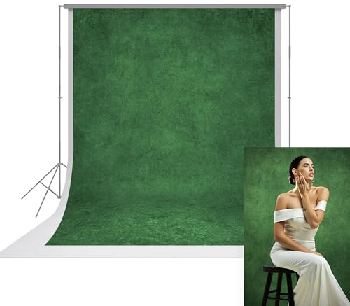 UrcTepics 5×7 ft Green Vintage Photography Backdrops, Classic Abstract Texture Backdrop for Headshots and Portraits, Retro Photo Background for Studio and Events.