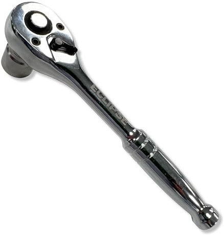 Eclipse Professional Tools EMRH38 ⅜ All Metal Square Drive Ratchet Handles - Chrome Vanadium Steel, 72 Teeth, Quick Release, Durable for Tightening & Loosening Nuts & Bolts
