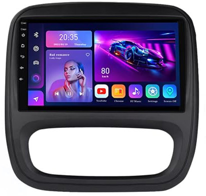 9 Pulgadas Android 14 Radio de Coche 2 DIN para Renault Trafic 3 2014-2021 Opel Vivaro B 2014-2018 con CarPlay inalámbrico y Android Auto Cámara trasera Controles del volante Navegación GPS Bluetooth(