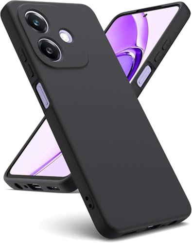 Movilear Funda Carcasa de Silicona Líquida para OPPO A40 4G / A40M 4G / A60 5G, Interior de Microfibra Antigolpes Protección Gel Ultra Suave de Goma a Prueba de Choques y Arañazos FSUA (Negro)