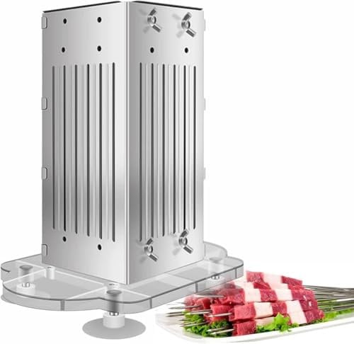 Stainless Steel Kebab Maker Box with Skewers, Effortless Meat Skewering for Perfect BBQ Grilling and Kabobs Preparation