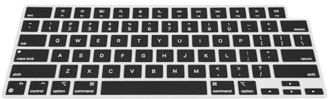 kwmobile Protezione Tastiera Americana Compatibile con Apple MacBook Air 15 M4 2025 A3241 - Cover Tastiera Inglese US Copertina Silicone Nero
