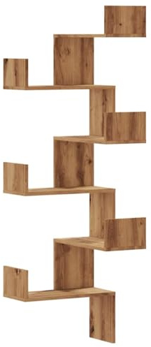 KTHLBRH Wandregal Brett Gewürzregal Wand Küchenregal Wand Schwebendes Regal - Wand-Eckregal Artisan-Eiche 45x45x147 cm Holzwerkstoff für Schlafzimmer Badezimmer Küchen Büro