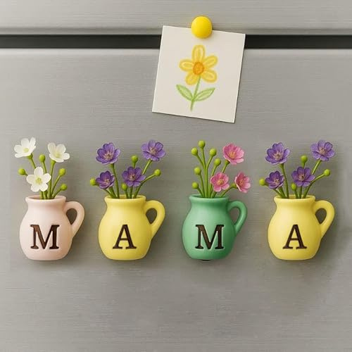 Geburtstagsgeschenk für Mama - Mini Keramik Vase Magnete Kühlschrank - Mama Geschenk zum Geburtstag Weihnachten - Lustig Geschenk für Mutter von Tochter und Sohn